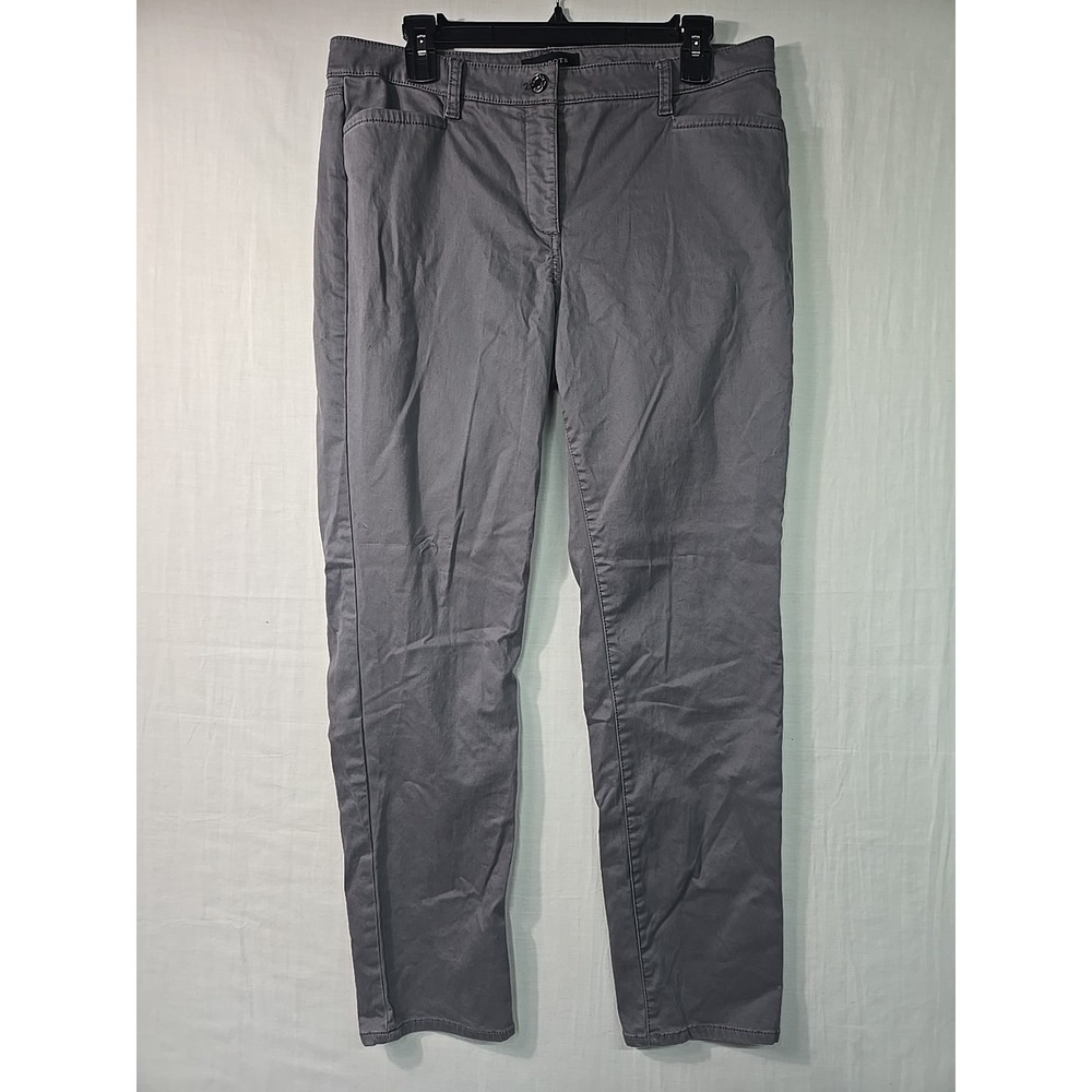 Talbots Gray Chino Pants Women's Size 10 Straight Leg Style Cotton Spandex